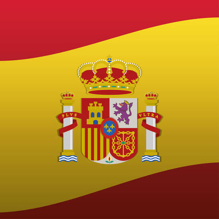 Flag icon. Spain europe travel and landmark theme. Colorful design. Vector illustrationのイラスト素材