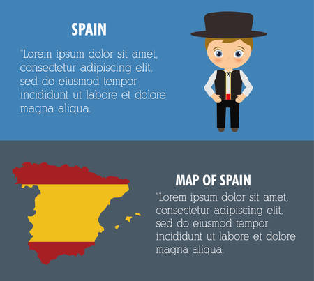 Spanish boy icon. Spain europe travel and landmark theme. Colorful design. Vector illustrationのイラスト素材