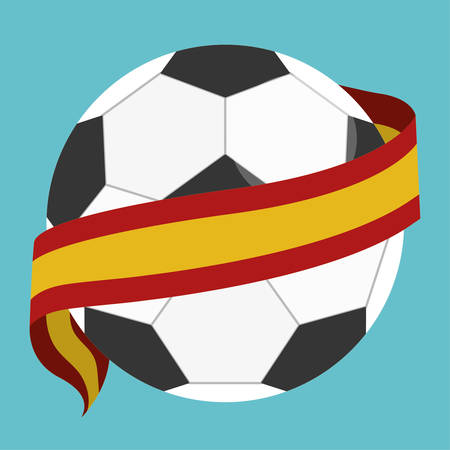 Flag and soccer ball icon. Spain europe travel and landmark theme. Colorful design. Vector illustrationのイラスト素材