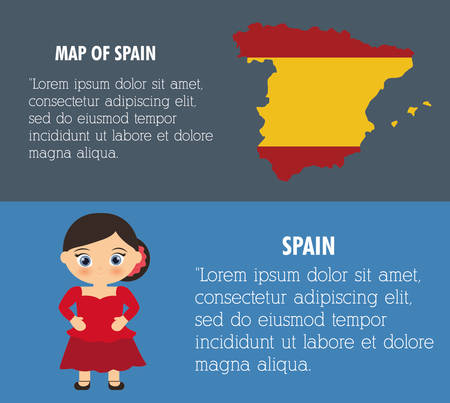 Spanish girl icon. Spain europe travel and landmark theme. Colorful design. Vector illustrationのイラスト素材