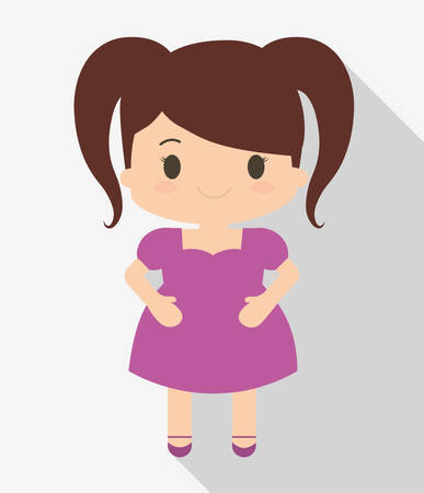 Girl cartoon icon. kid childhood little and people theme. Colorful design. Vector illustrationのイラスト素材