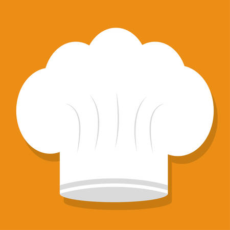 White chef hat icon. Restaurant menu uniform and food theme. Colorful design. Vector illustrationのイラスト素材