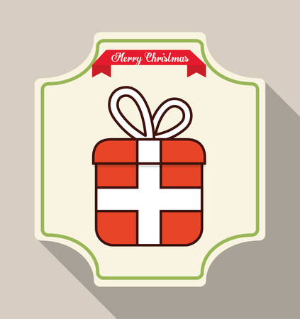 Gift icon. Christmas season decoration and celebration theme. Colorful design. Vector illustrationのイラスト素材