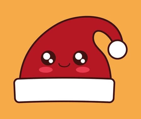 Kawaii hat icon. Christmas season decoration and celebration theme. Vector illustrationのイラスト素材