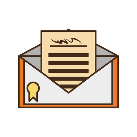 certified mail envelope isolated icon vector illustration designのイラスト素材