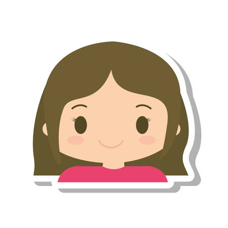 happy girl character avatar vector illustration designのイラスト素材