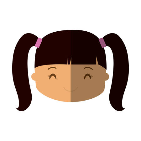 happy girl character avatar vector illustration designのイラスト素材