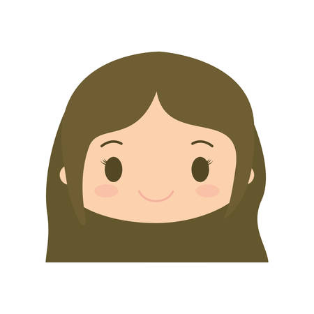 happy girl character avatar vector illustration designのイラスト素材