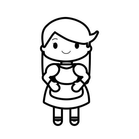 happy girl character avatar vector illustration designのイラスト素材