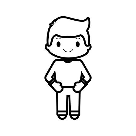 happy boy character avatar vector illustration designのイラスト素材