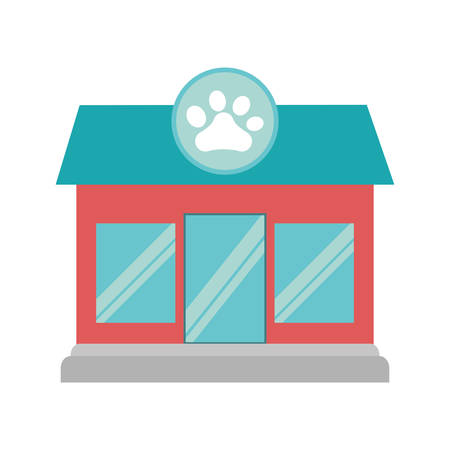 pet shop store building vector illustration designのイラスト素材