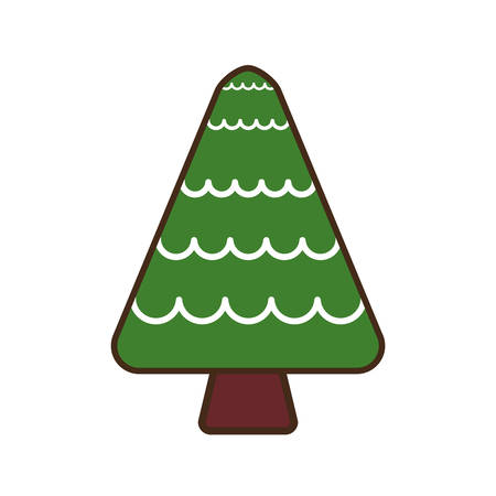 merry christmas tree isolated icon vector illustration designのイラスト素材