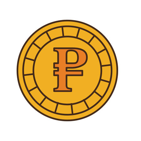 rouble coin isolated icon vector illustration designのイラスト素材