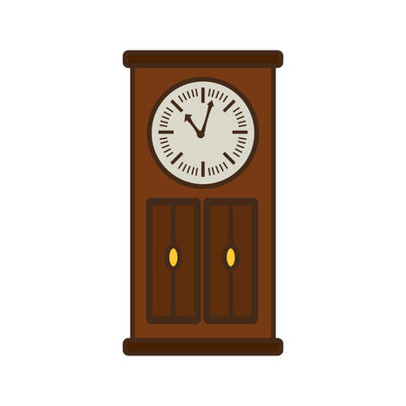 wooden clock antique isolated icon vector illustration designのイラスト素材