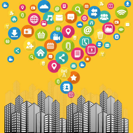 Social media networking icon vector illustration graphic designのイラスト素材