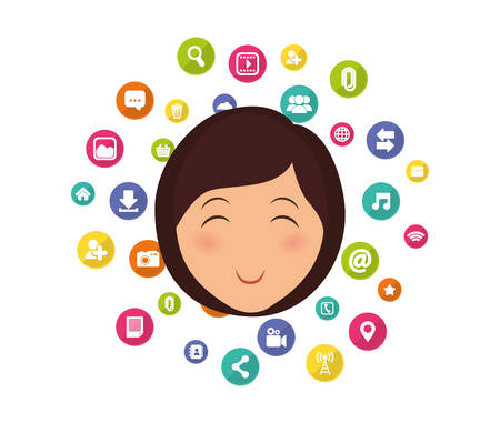 Social media networking icon vector illustration graphic designのイラスト素材