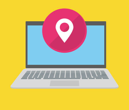 computer gps ubication icon vector illustration graphic designのイラスト素材