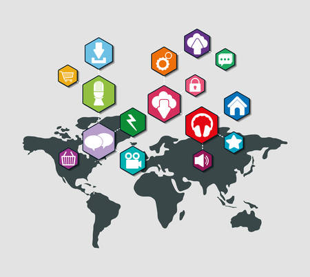Social media networking icon vector illustration graphic designのイラスト素材