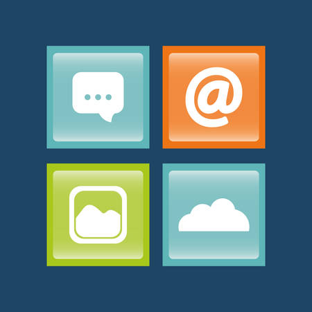 Social media networking icon vector illustration graphic designのイラスト素材