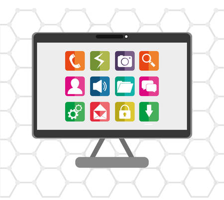 Mobile app smart tv icon vector illustration graphic designのイラスト素材