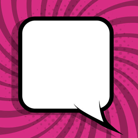 Bubble icon. Retro pop art comic and communication theme. Colorful design. Striped background. Vector illustrationのイラスト素材