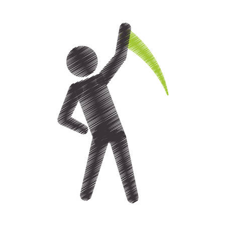 drawing colored silhouette man artistics gymnatic vector illustrationのイラスト素材