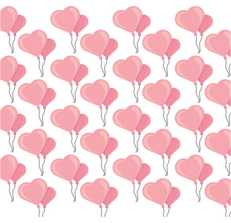 buckets balloons heart seamless pattern design vector illustrationのイラスト素材