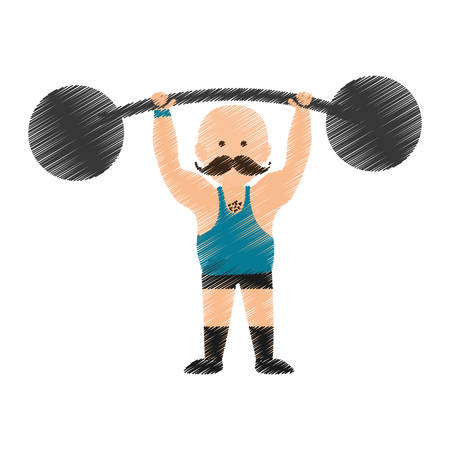 Strongman circus cartoon icon vector illustration graphic designのイラスト素材