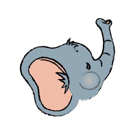 Baby elephant cartoon icon vector illustration graphic designのイラスト素材
