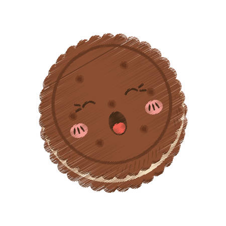 delicious cookie Cartoon icon vector illustration graphic designのイラスト素材