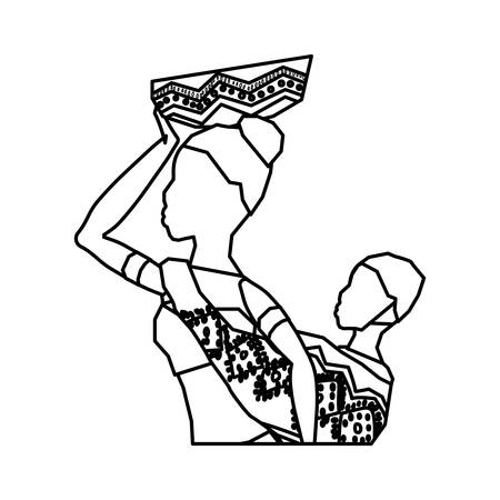 African woman baby icon vector illustration graphic designのイラスト素材