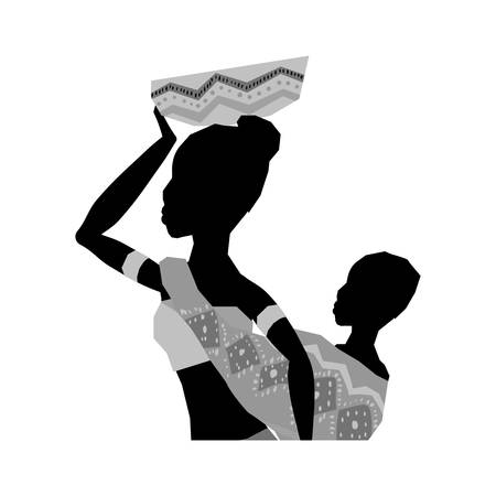 African woman baby icon vector illustration graphic designのイラスト素材