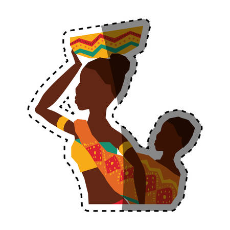 African woman baby icon vector illustration graphic designのイラスト素材