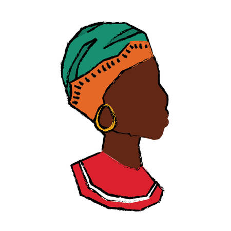 African woman silhouette icon vector illustration graphic designのイラスト素材