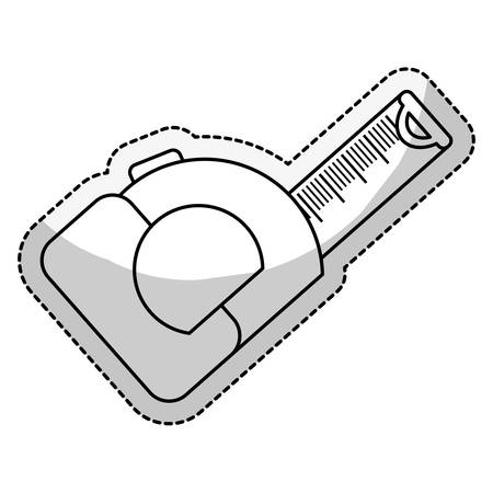 tape measure icon over white background. repairs tools design. vector illustrationのイラスト素材