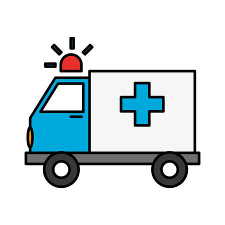 ambulance vehicle icon over white background. vector illustrationのイラスト素材