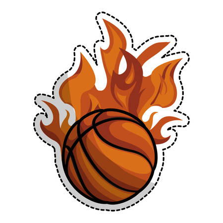 basketball flames emblem icon image vector illustration designのイラスト素材