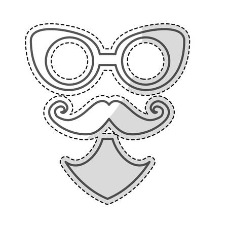 glasses and mustache icon over white background. hipster style design. vector illustrationのイラスト素材