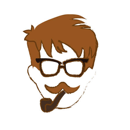 hipster man smoking pipe icon image vector illustration designのイラスト素材