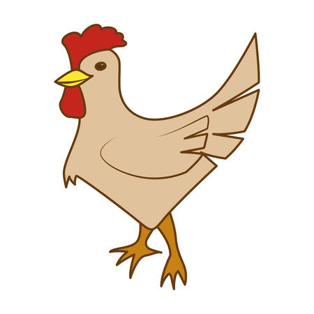 chicken icon. farm animals concept. colorful design. vector illustrationのイラスト素材