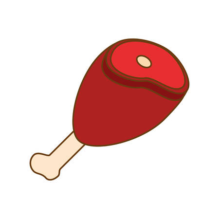 leg of ham icon over white background. colorful design. vector illustrationのイラスト素材
