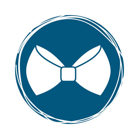 bow tie icon inside blue circle over white background. hipster style design. vector illustrationのイラスト素材