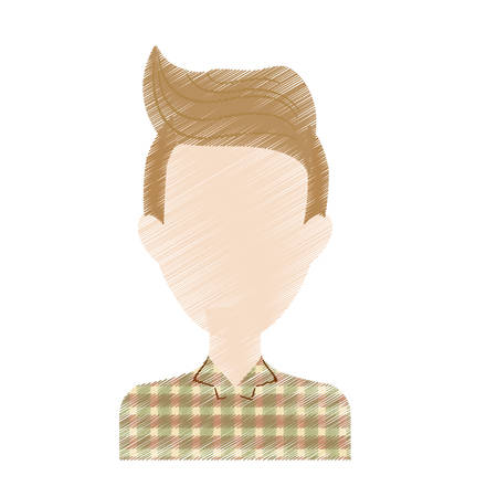 faceless man with vintage hairstyle  icon image vector illustration designのイラスト素材