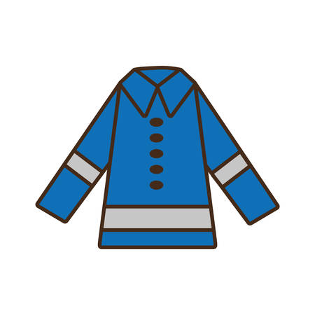 cartoon protective blue jacket reflecting strips design vector illustration eps 10のイラスト素材