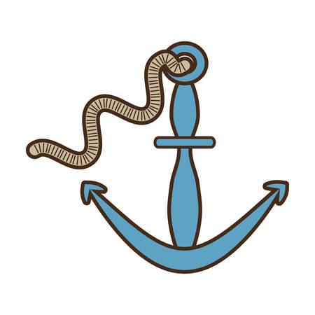 anchor and rope boat nautical sign vector illustration eps 10のイラスト素材
