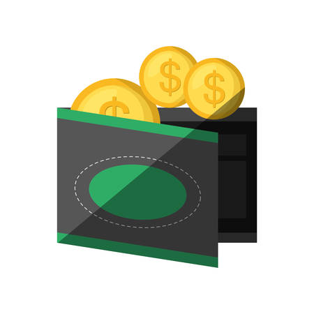 money wallet with coins isolated icon vector illustration designのイラスト素材