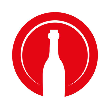 wine bottle decorative icon vector illustration designのイラスト素材