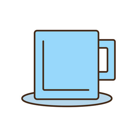 mug beverage hot capuccino tea plate vector illustrationのイラスト素材