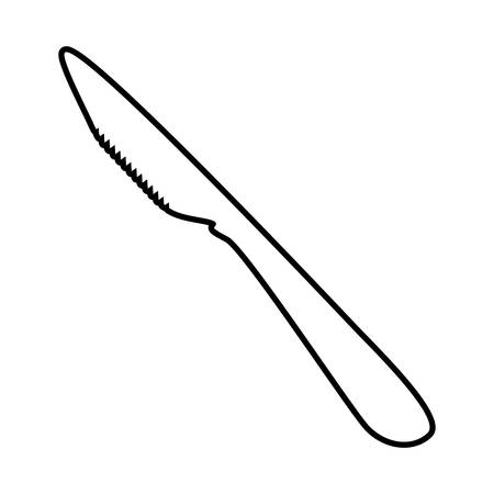 knife silver steel utensil kitchen outline vector illustration eps 10のイラスト素材