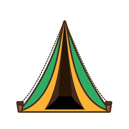 triangle tent tourism travel yellow and green vector illustration eps 10のイラスト素材